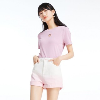 VERO MODA HIGH-T系列 女士圆领短袖T恤 322201088 紫雾粉色 S