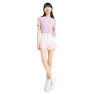 VERO MODA HIGH-T系列 女士圆领短袖T恤 322201088 紫雾粉色 M