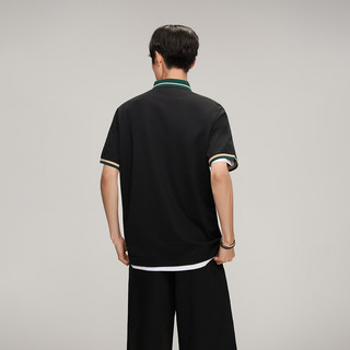 HLA 海澜之家 X 三国演义 男士短袖POLO衫 HNTPW2U052A 黑色 M