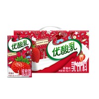 88VIP：yili 伊利 优酸乳草莓味含乳牛奶饮料250ml*24盒整箱营养早餐奶酸酸甜甜