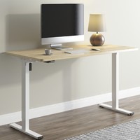 FitStand FE2S套餐 FE2S雅白桌腿+原木色桌板可装滚轮 经济款 尺寸桌板1*0.6m