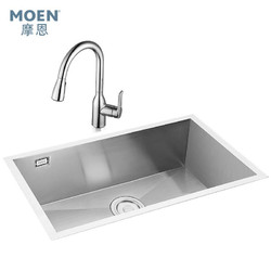 MOEN 摩恩 JZ0147 夏格系列手工单槽套装 700mm+抽拉龙头