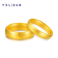 TSL 谢瑞麟 古韵图腾系列 女士足金素圈戒指 YS019 约5.5g