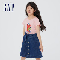 Gap 盖璞 女童可爱印花纯棉短袖T恤697516 夏季新款童装宽松上衣潮