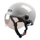 YEMA 野马 3C认证358S电动摩托车头盔男女通用夏季防晒安全帽电瓶车半盔 均码 冷淡灰配咖色短镜