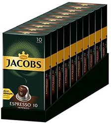 JACOBS Espresso Intenso胶囊,强度 10.100 Nespresso® * 兼容咖啡胶囊,10件装,