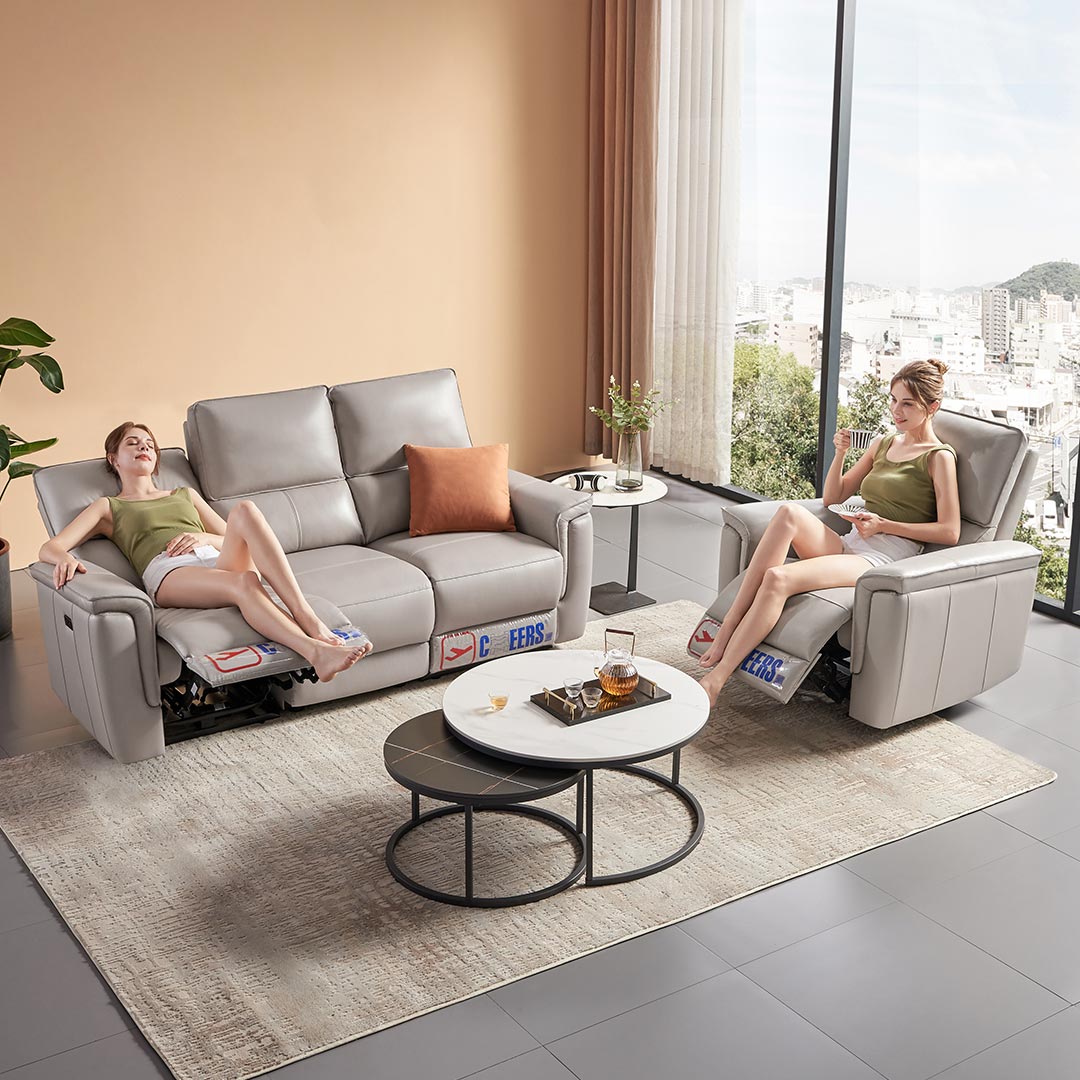 cheers 芝华仕 50199 简约真皮沙发 直排三人位