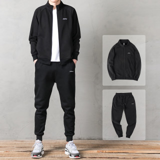 安踏男子运动套装男装2021秋冬新款宽松上衣针织运动长裤男士休闲套装
