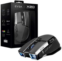 EVGA X20 游戏鼠标,无线,灰色,可自定义,16,000 Dpi,5 个配置文件,10 个按钮,符合人体工程学