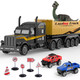 儿童模型玩具  恐龙货柜车 1恐龙+2汽车+5路标