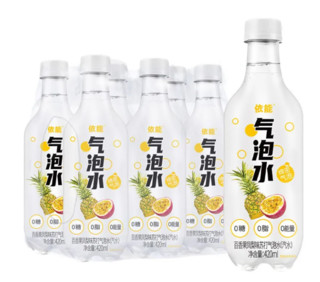 yineng 依能 鲜汽 苏打水汽水 无糖0脂肪 气泡水饮料  300ml*6瓶 冷藏风味更佳 百香果凤梨味