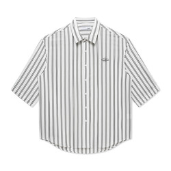 GXG 夏季商场同款休闲底条短袖衬衫