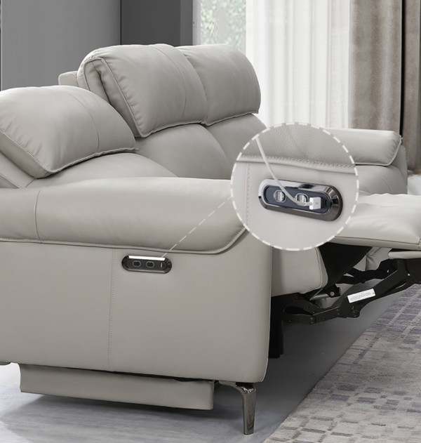 plus会员京东京造头层牛皮电动功能沙发大户型27m大三人位