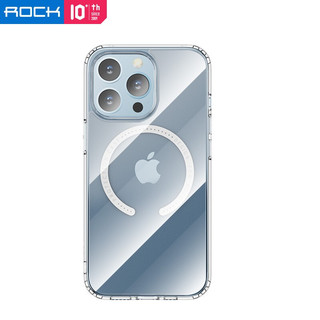 ROCK 洛克 苹果13手机壳iPhone 13ProMax全包防摔磁吸无线充电抗指纹保护壳男女手机套 亮透色 iPhone 13