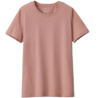 MUJI 無印良品 女士圆领短袖T恤 BBA01A0S 粉红色 M