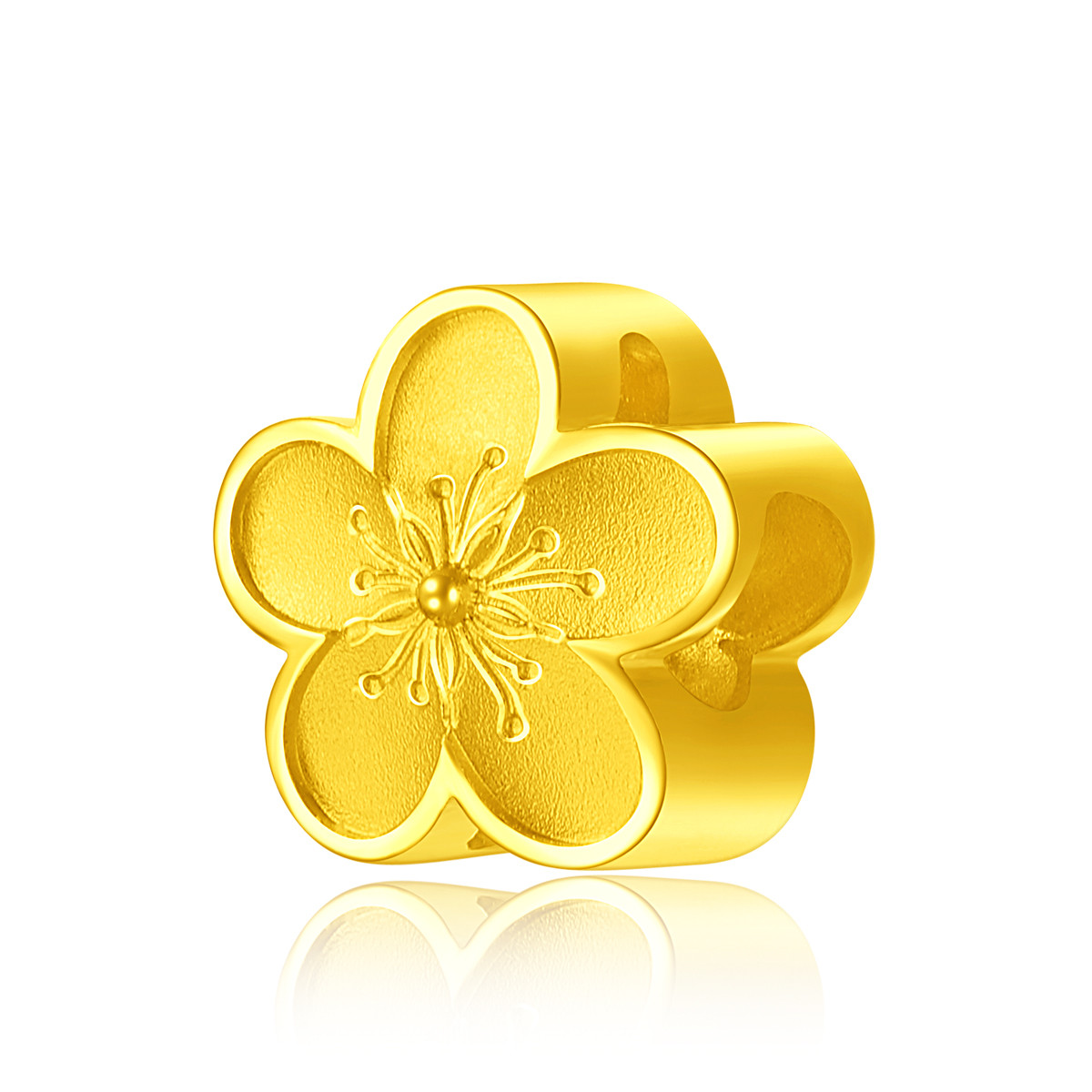 周大福 花月佳期系列 女士桃花足金转运珠 约1.9g