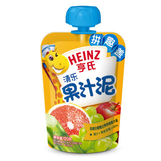 Heinz 亨氏 乐维滋系列 果泥 3段 苹果草莓山楂红枣味+苹果白葡萄甘蔗西柚味+苹果蜜桃玉米南瓜味 120g*9袋