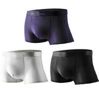 Miiow 猫人 男士平角内裤套装 M21J4368 3条装(军绿+浅灰+藏青) 5XL