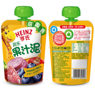 Heinz 亨氏 乐维滋系列 果泥 3段 6口味 120g*6袋