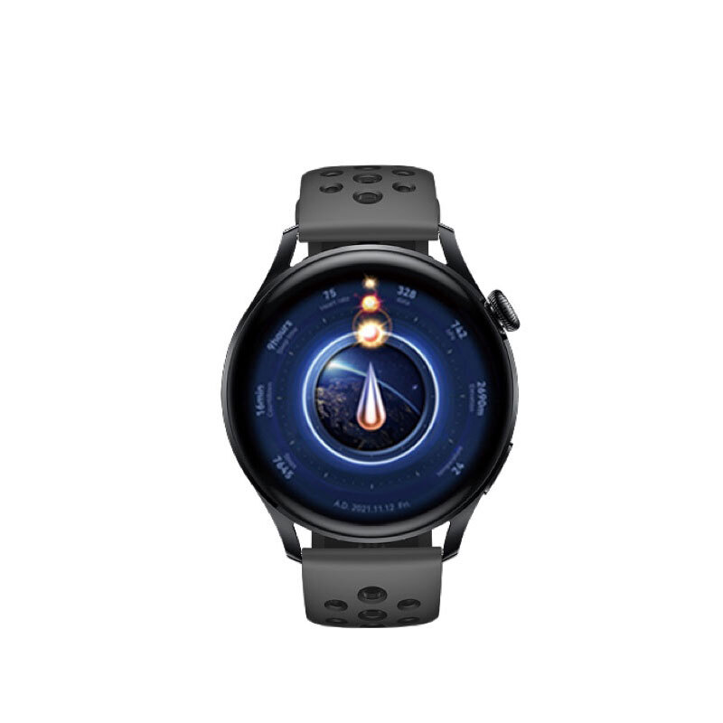 huawei 华为 watch 3 三体限定款 esim智能手表 黑色表壳 黑色氟胶