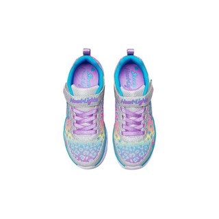 SKECHERS 斯凯奇 Love LIGHTS系列 HEART LIGHTS 女童休闲运动鞋 302145L/SMLT 银色/多彩色/SMLT 37码