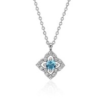 Blue Nile 女士蓝色托帕石和钻石项链 69055