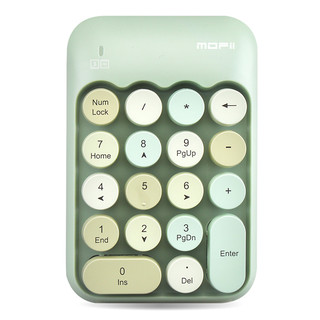 MOFii 摩天手 X910 18键 2.4G无线键盘 绿色混彩 无光