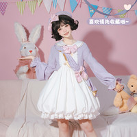 线球猫 Lolita洛丽塔 企鹅魔术团 长袖OP连衣裙 紫色