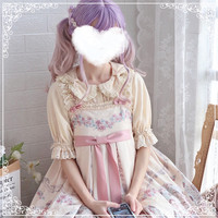 线球猫原创设计 Lolita洛丽塔 贝蒂泡泡 女士短袖衬衫 米色