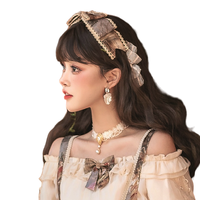 YINGLUOFU 樱洛芙 Lolita洛丽塔 宫廷风 克洛莉雅 女士小物2件套 L20F220266 花色+杏色 M