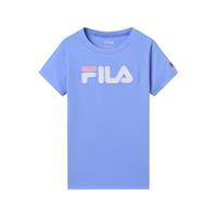 FILA 斐乐 Originale系列 K62G511101FLB 女童针织短袖衫 浅麻蓝 140cm