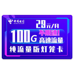CHINA TELECOM 中国电信 灯笼卡 29元/月（70GB通用+30GB定向）长期套餐
