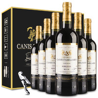 CANIS FAMILIARIS 法国进口红酒 布多格骑士干红葡萄酒6支礼盒750ml