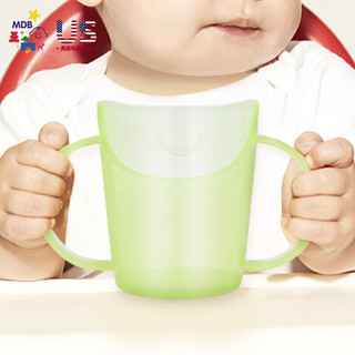 MDB 智慧宝贝 婴儿学饮杯6-12个月儿童水杯夏季宝宝喝水杯敞口饮水杯 带手柄绿色