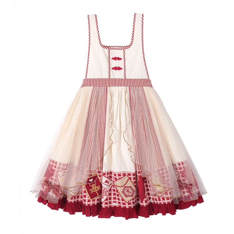 NIKKI TOMORROW 十二月暖暖 Lolita洛丽塔 中华风 新年红包 女士JSK无袖连衣裙 Y0365 生成色 S