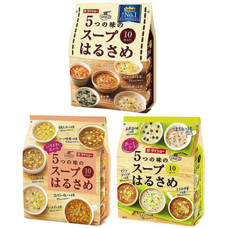 日本进口速食汤 大正daisho代餐饱腹速食粉丝汤5口味10袋装 绿色包装