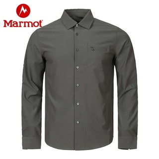 Marmot 土拨鼠 秋季新款运动户外透气吸汗排湿男士休闲商务长袖衬衫