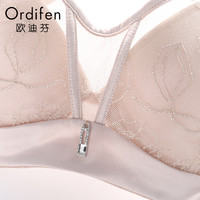 ordifen 欧迪芬 商场同款 女士内衣性感网纱刺绣胸罩抹胸式聚拢文胸OB9202