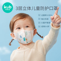 KUB 可优比 儿童宝宝0到6月12月一次性防护罩专用3d立体透气口耳罩 萌宠考拉-10片装(4-8周岁)