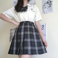 水青野jk原创设计 星球少女 JK制服 女士百褶格裙+领结