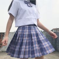 水青野jk原创设计 JK制服 深海之蓝 女士百褶格裙