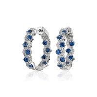 Blue Nile 摇曳蓝宝石和钻石圈形耳环