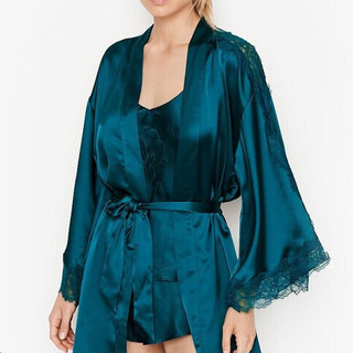 VICTORIA'S SECRET 维多利亚的秘密 女士睡袍 11179102 蓝绿色 S