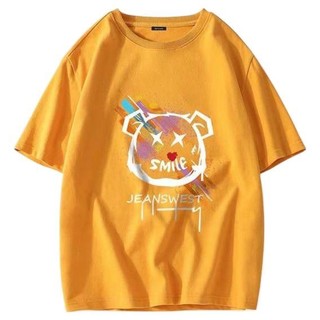 JEANSWEST 真维斯 男士圆领短袖T恤 JR-22-173R39 姜黄 XXXL