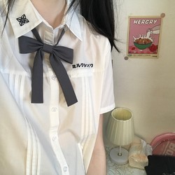 七月熙 JK制服 小奶昔 双刺绣风琴褶衬衫