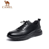 CAMEL 骆驼 牛皮潮流运动商务休闲百搭男士鞋子 A132220190 黑色 42