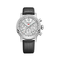 Chopard 萧邦 MILLE MIGLIA CLASSIC CHRONOGRAPH系列 168589-3001 男士机械腕表 42mm 银色 黑色 橡胶