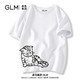  GLM 森马集团品牌GLM日系简约t恤男2022新款夏季百搭猫青少年纯棉短袖　