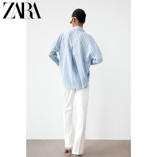 ZARA 新款 女装 口袋饰亚麻衬衫 3009707 044