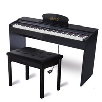 博仕德 88键立式电子钢琴 单踏板力度键木纹款 雅致黑